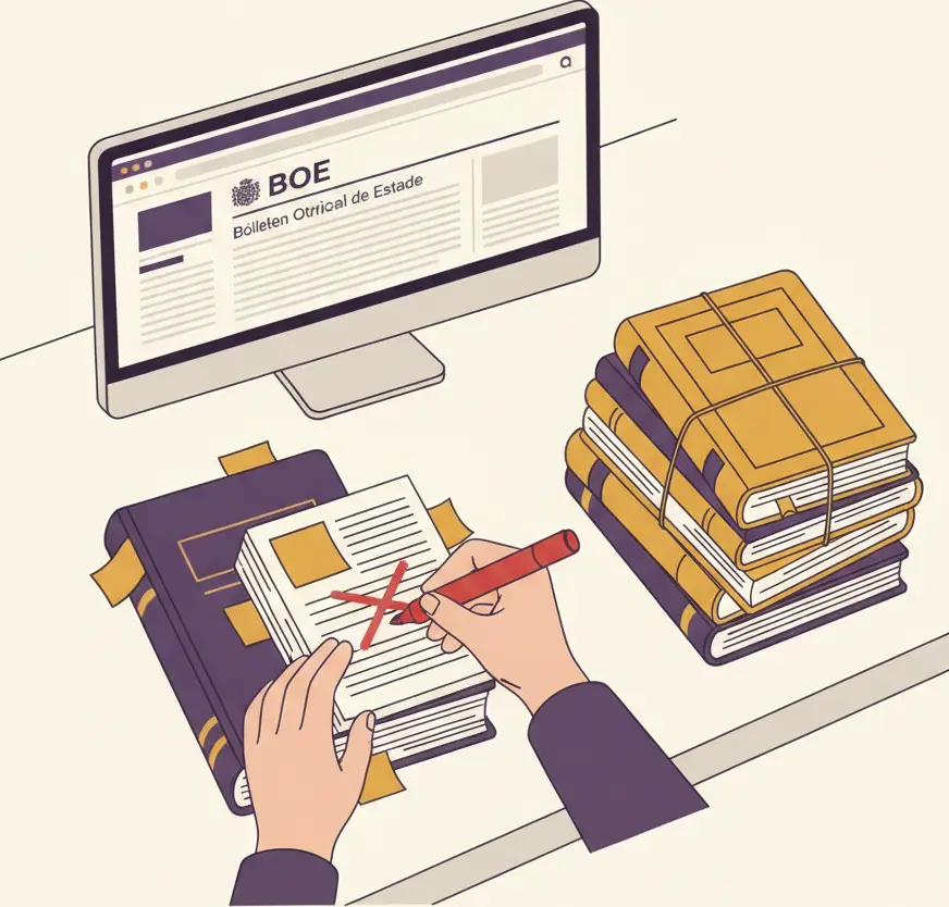Qué hacer con los manuales de oposiciones de justicia tras una modificación del temario