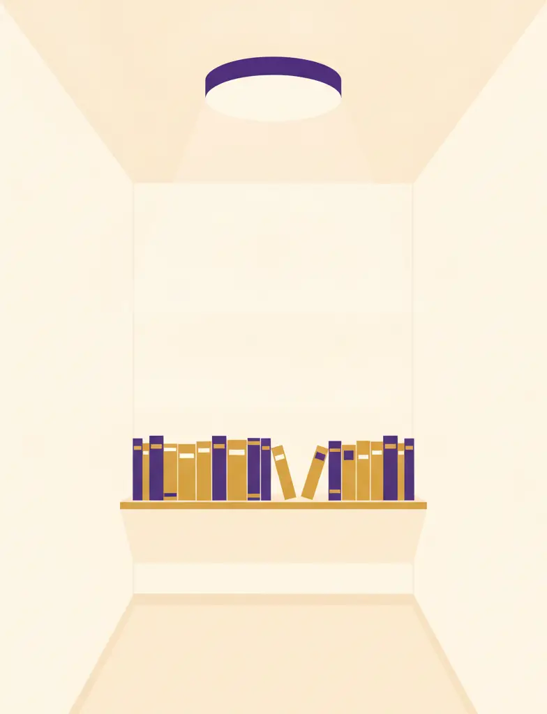 Estantería estrecha en pasillos: ordenar libros sin estorbar
