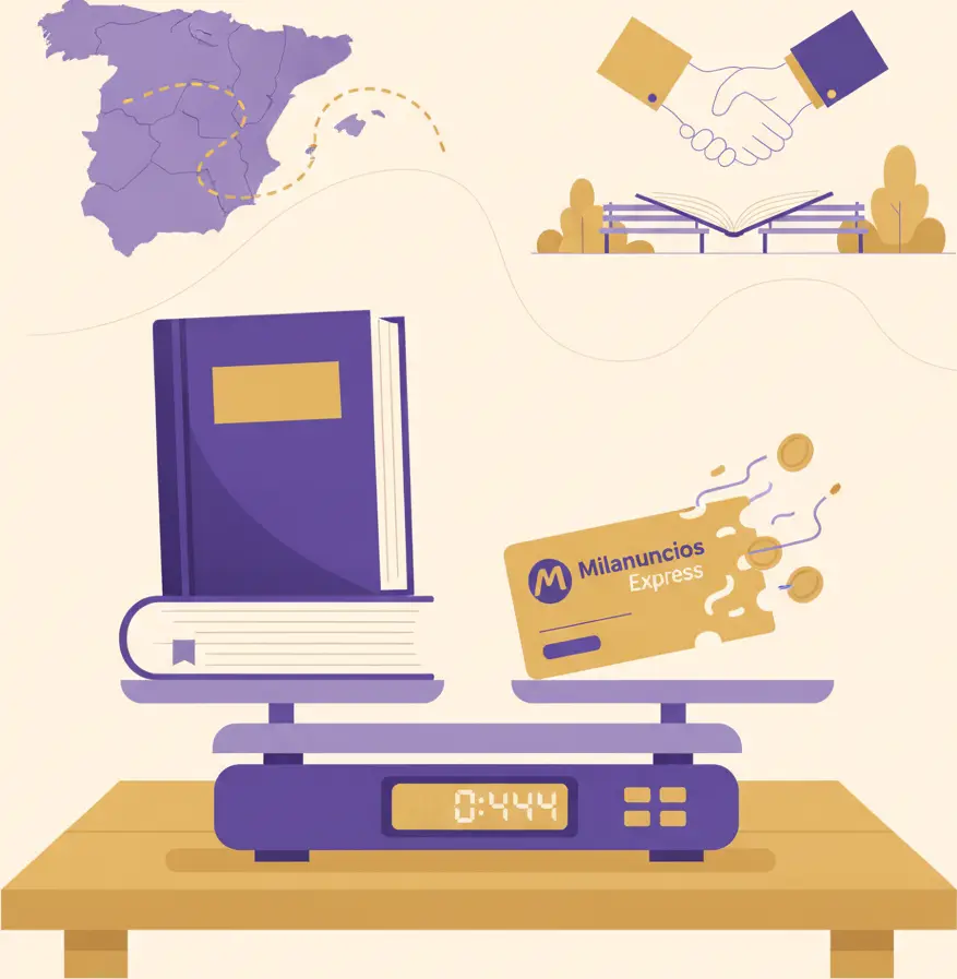 Enviar un libro pesado por una mensajería vs. en mano