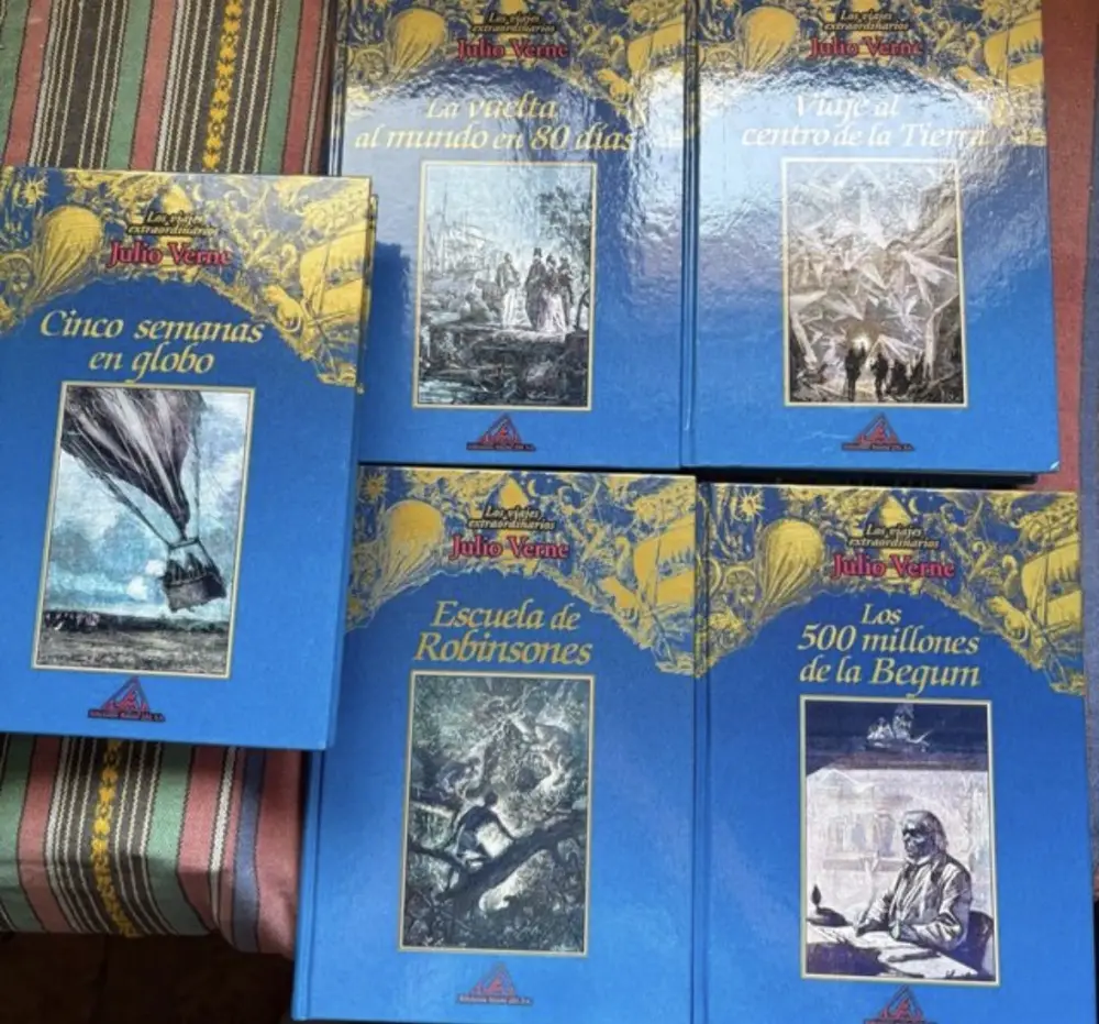 Lote de 5 libros: Cinco semanas en globo, La vuelta al mundo en 80 días y más